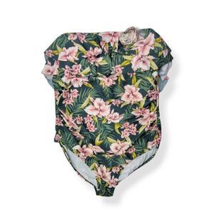 Kona Sol Floral One piece Swimsuit 26W